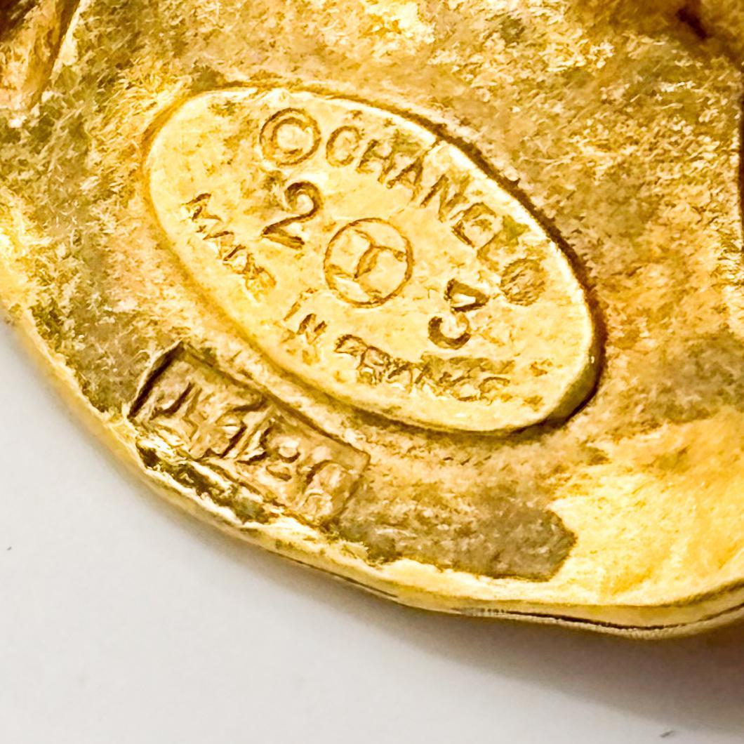 レア 美品 シャネル ブローチ ライオン モチーフ ゴールド GP ラウンド