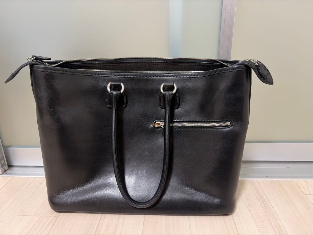 万双 双鞣和地トートバッグ ブラック