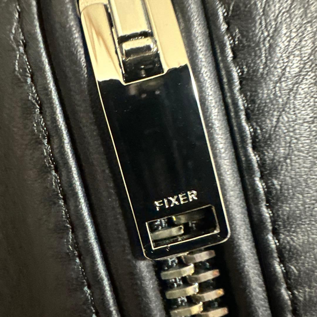 FIXER 黒レザーシングルライダースジャケット