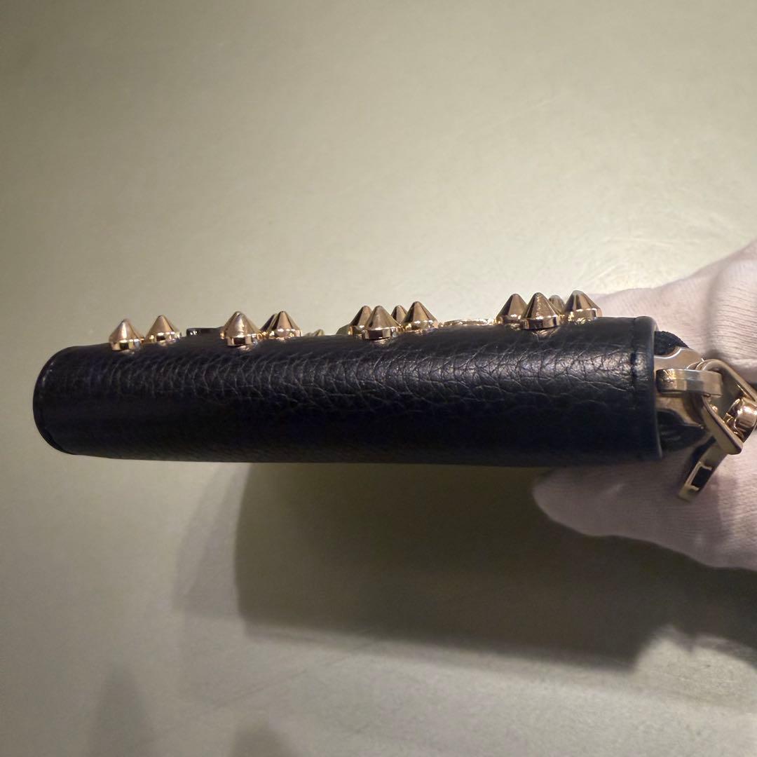 クリスチャンルブタン ケース 小銭入れ カード2枚 黒/赤