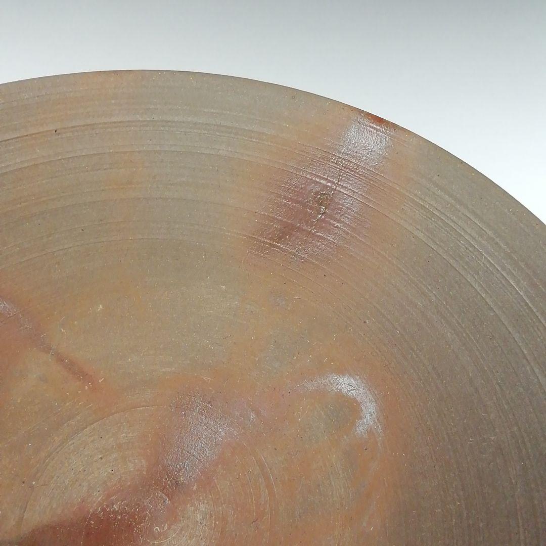 Ｔ４４０　茶碗　『備前焼』『平茶碗』『森岡宏 造』　共箱　抹茶碗　茶道具