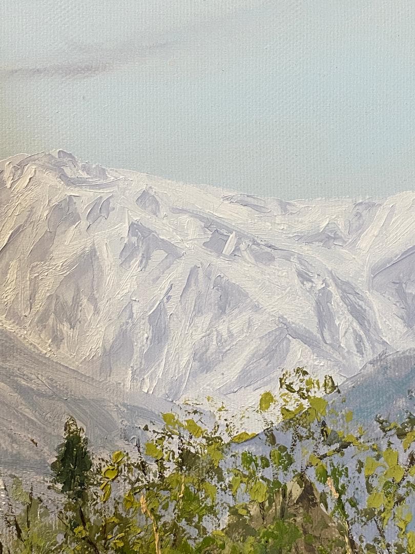 ★「真作」大山功「北アルプス 白馬岳」風景画　油彩画　額装　サイン有り　F8号