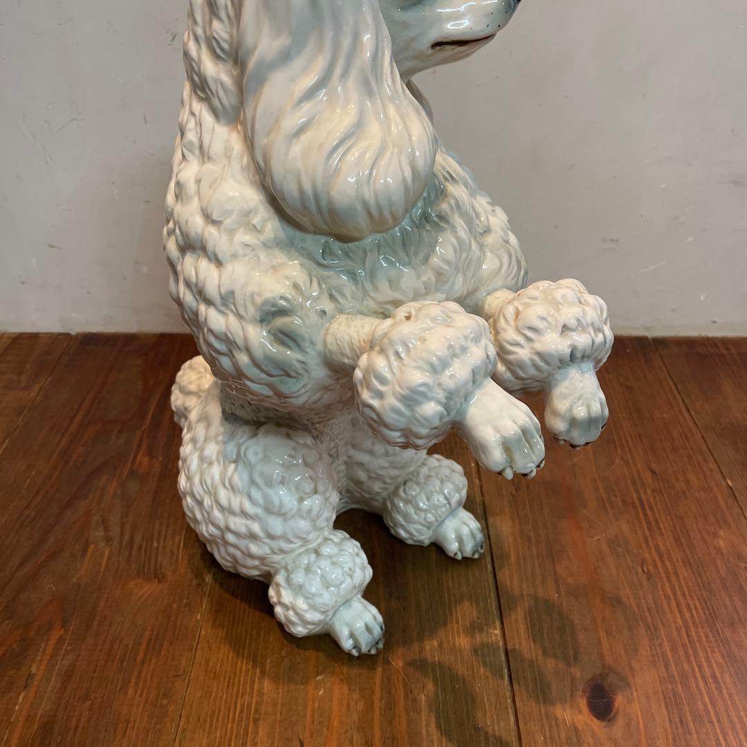 美品　陶器　プードル　置物　オブジェ　大きめ　リアル　表情豊かな　ヴィンテージ