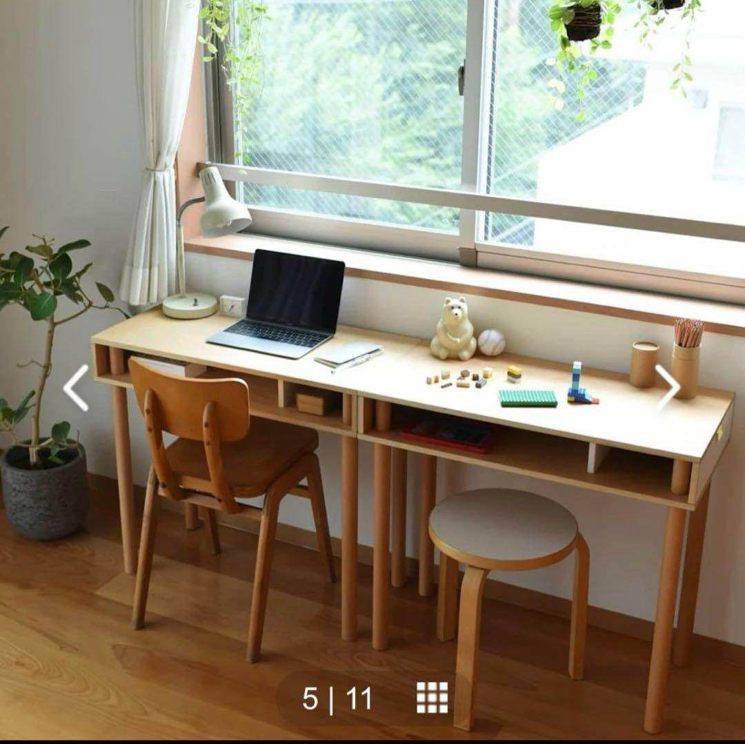 ideaco コンソールテーブル ナチュラルウッド