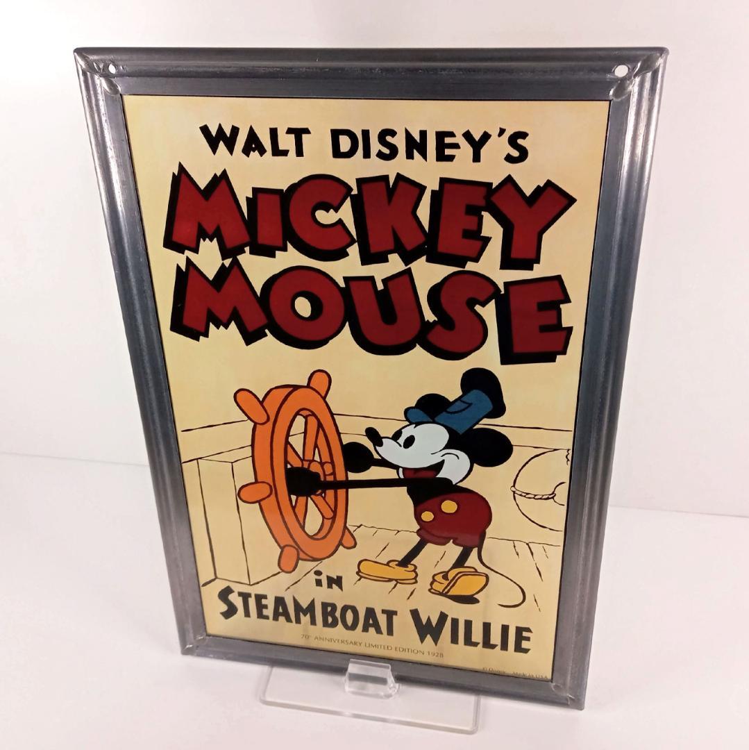 新品ディズニー ミッキー蒸気船ウィリー７０周年ステンドグラスbグラスマスターズ社