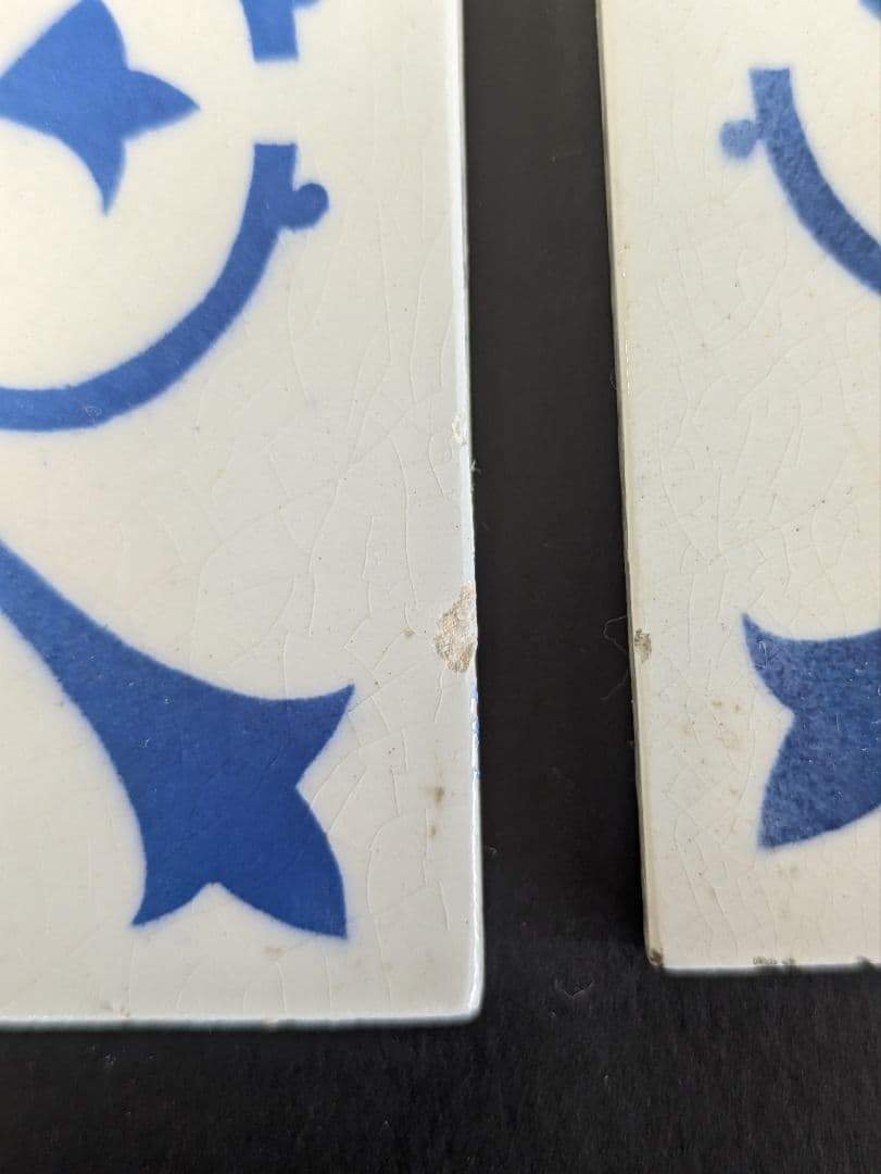 イギリス アンティーク ブルー&ホワイト タイル 6枚セット