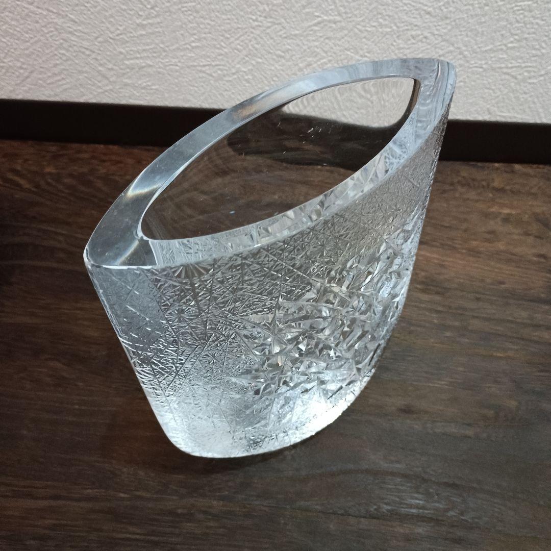 HOYAクリスタル フラワーベース 花瓶 佐々木文夫デザイン 高さ22cm希少