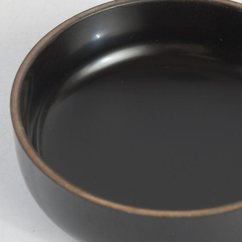 茶道具　輪島塗　岡本陽斎作　切合口　黒中棗　共箱　V　9463