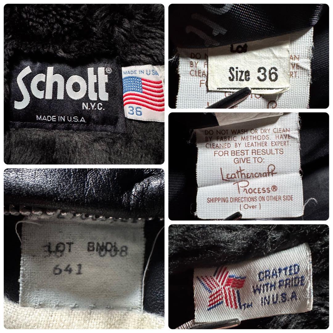 【米国製】schott ライダースジャケット　シングル　641 本革