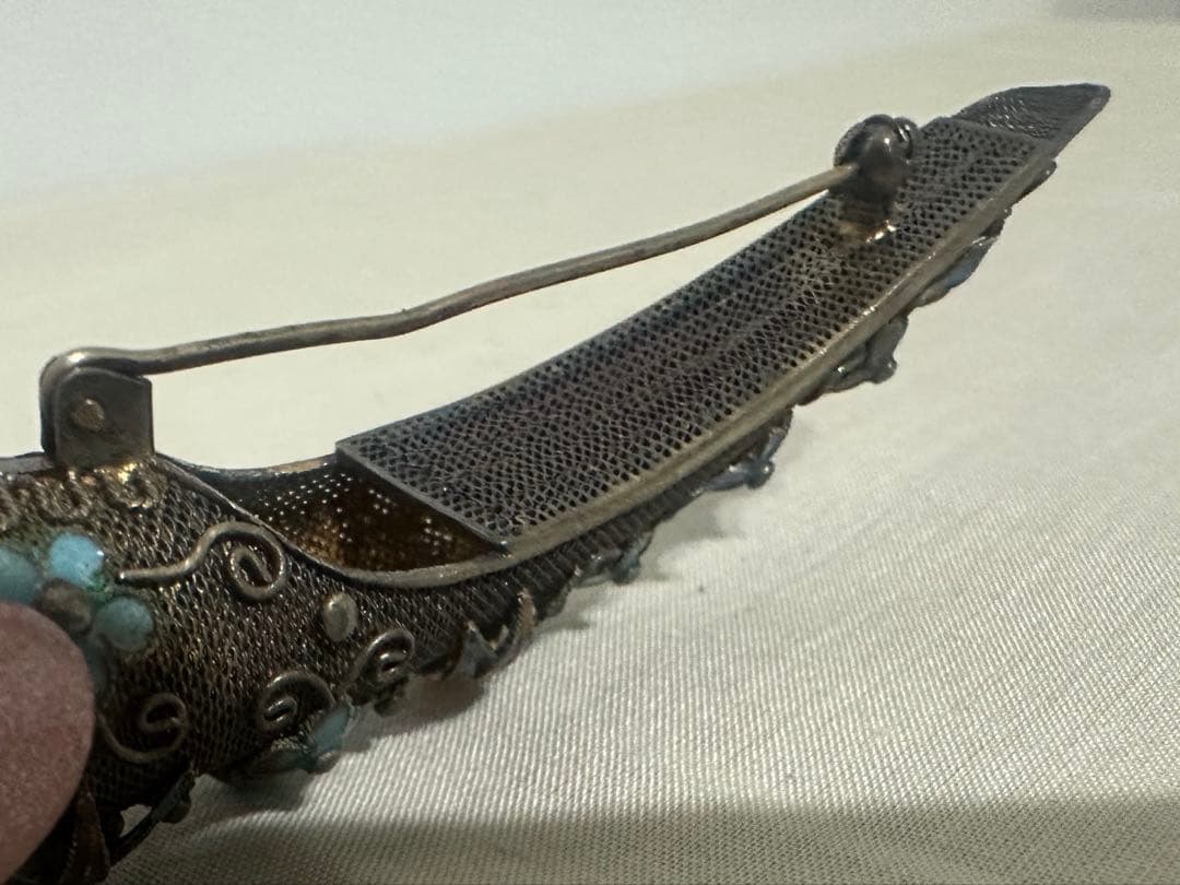 sk ヴィンテージ　アンティーク　ブローチ　中国七宝