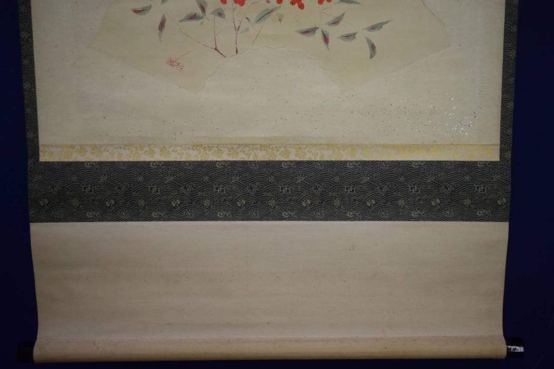 不詳/作者不詳/南天図/扇面/横物/布袋屋掛軸HJ-886