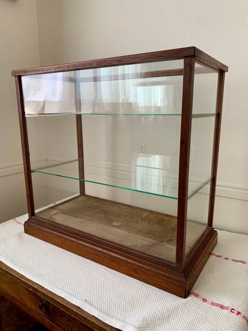 イギリスアンティーク　ガラスショーケース　ヴィンテージ　手渡しのみ　★発送不可