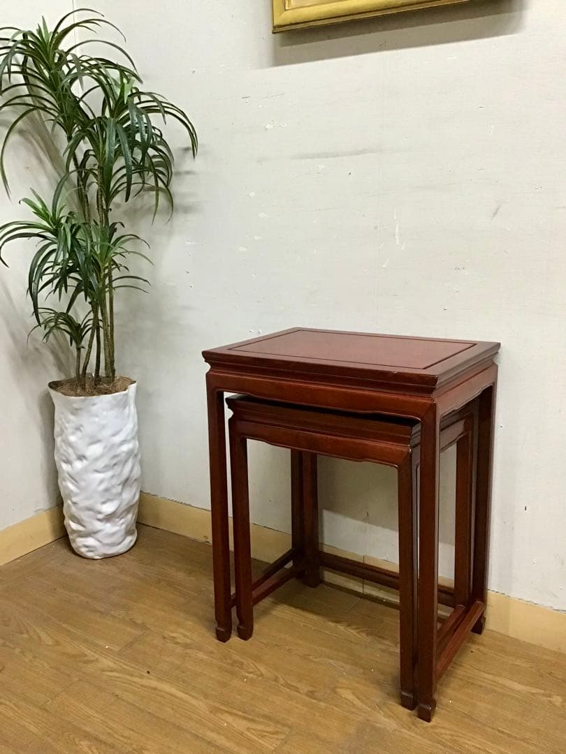 管293☆中国民芸家具☆花梨☆ネストテーブル