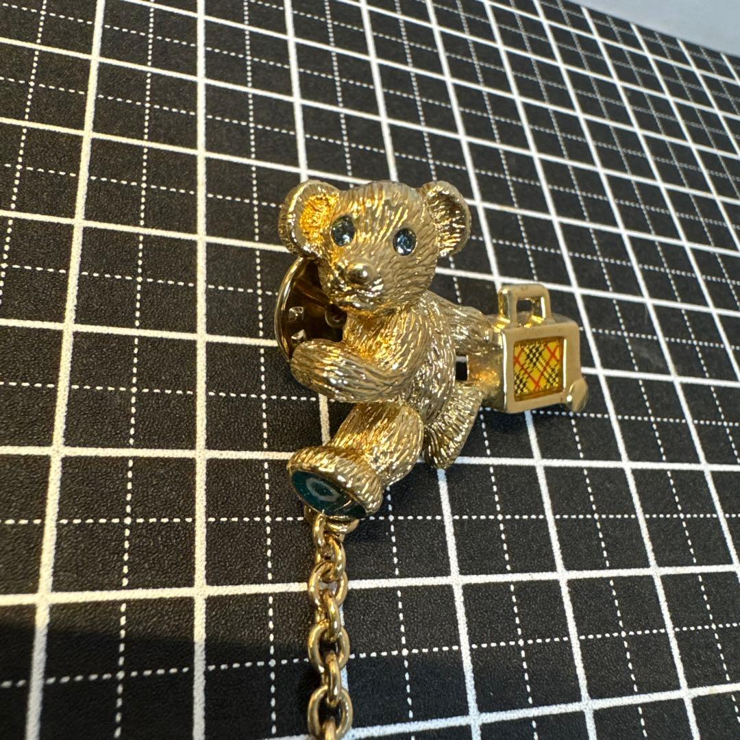 Vintage Burberry クマと飛行機 ピンブローチ‘123