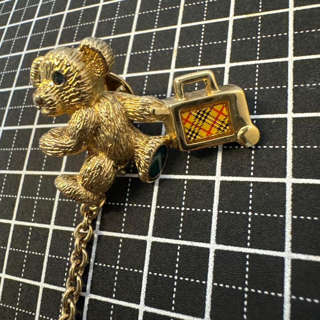 Vintage Burberry クマと飛行機 ピンブローチ‘123