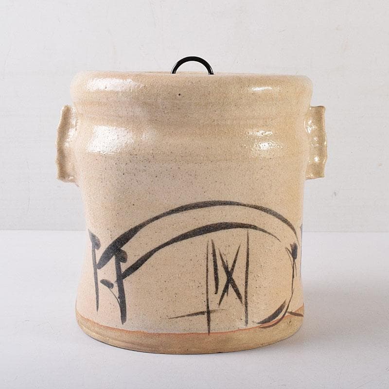 茶道具　人間国宝　荒川豊蔵作　志野焼　古志野　水差　共箱　M　R8690H