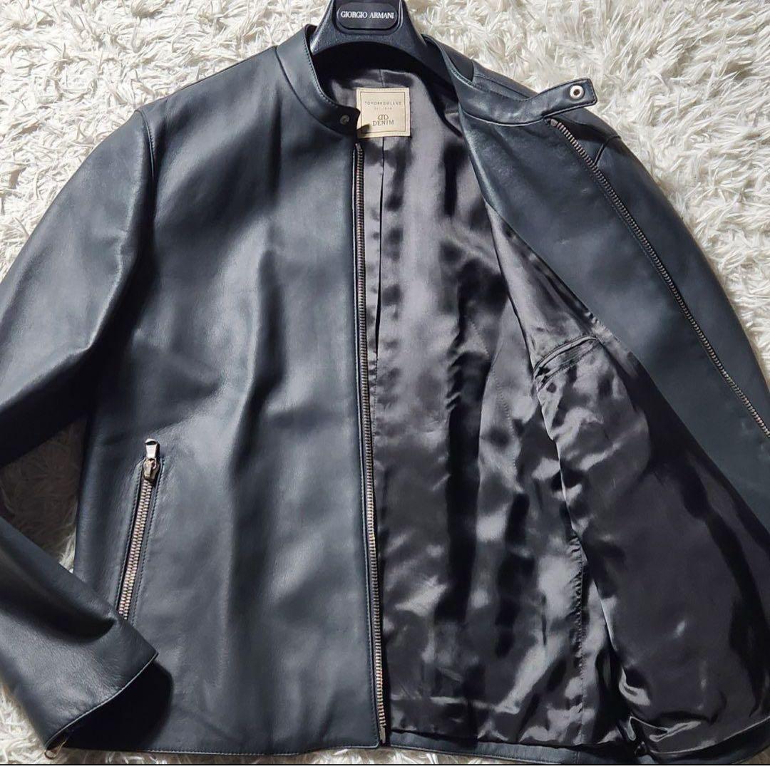 ［美品］DENIM×TOMORROWLAND ライダースジャケット 羊革