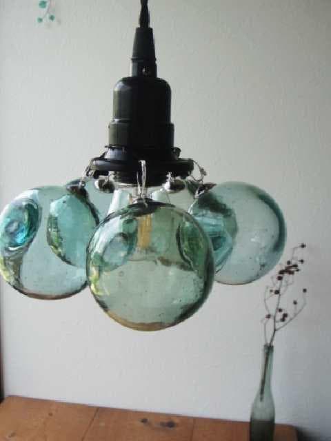 もちゃシーリングカバーつき浮雲ラムネヴィンテージガラスペンダントランプ