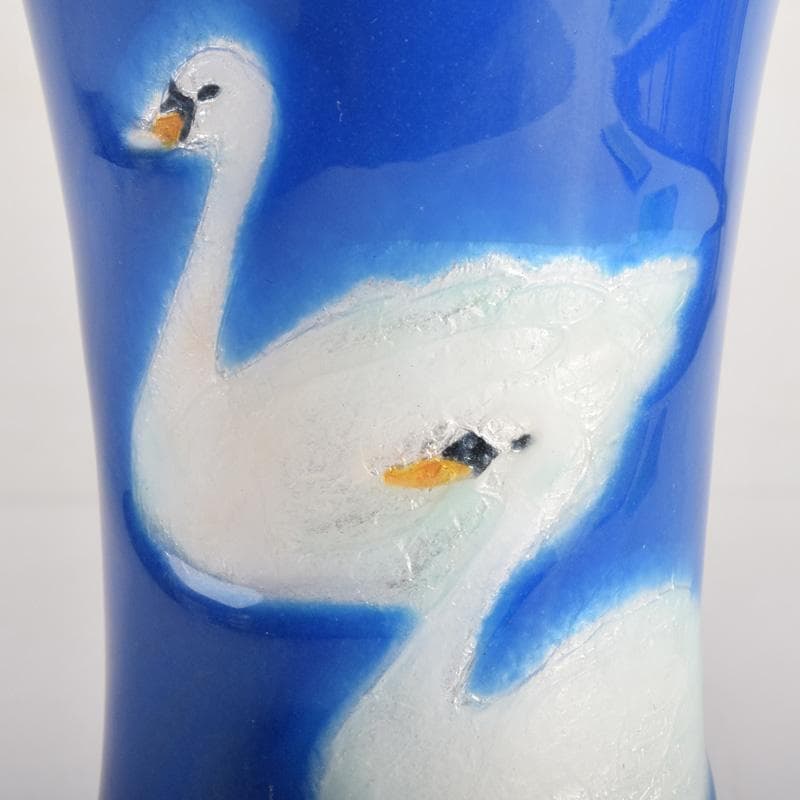 七宝焼　双鳥図　コップ　ビアグラス　2点　箱付　V　8278