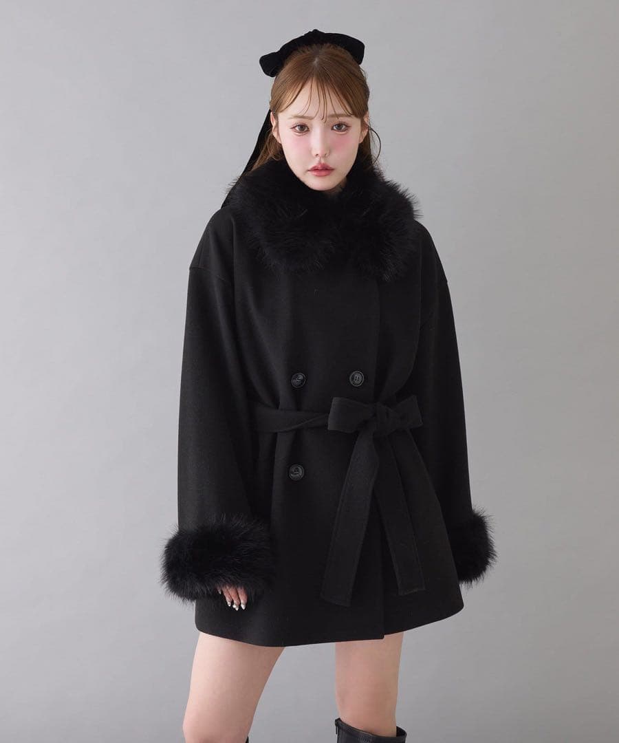 【即購入OK】NICE CLAUP ファーコート 黒 M 3WAY 美品 完売品