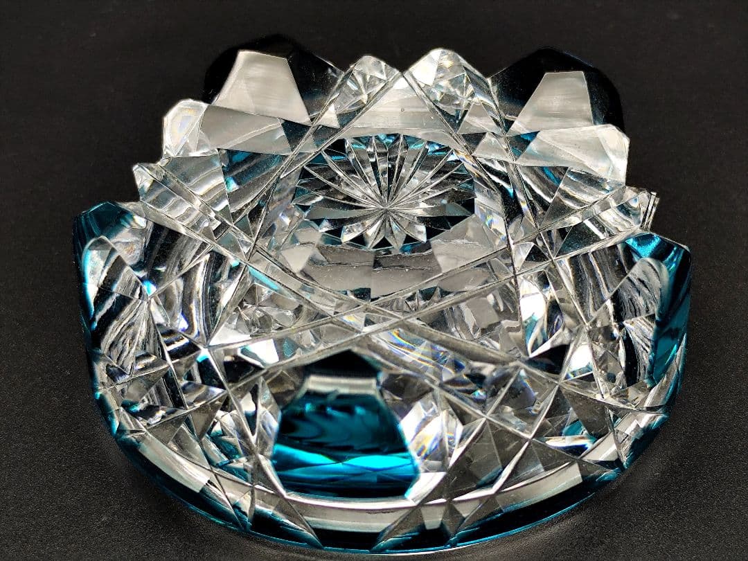 超希少品☆黒川昭男 江戸切子 棗 蓋物 茶道具 （切子、江戸切子、薩摩切子）