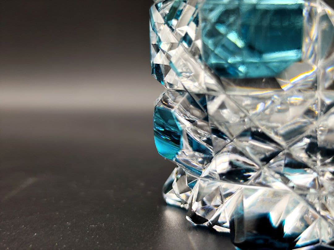 超希少品☆黒川昭男 江戸切子 棗 蓋物 茶道具 （切子、江戸切子、薩摩切子）