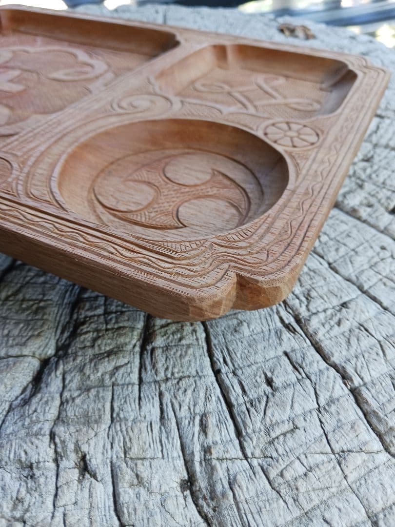 子持ち盆　イタ　アイヌ　白老　カムイ　文様　伝統工芸　御盆　アンティーク　食器