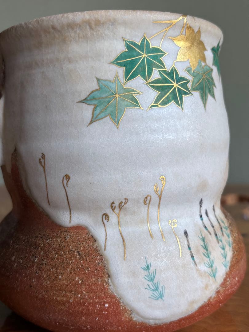 福森阿也 青楓絵 水指 茶道具 共箱