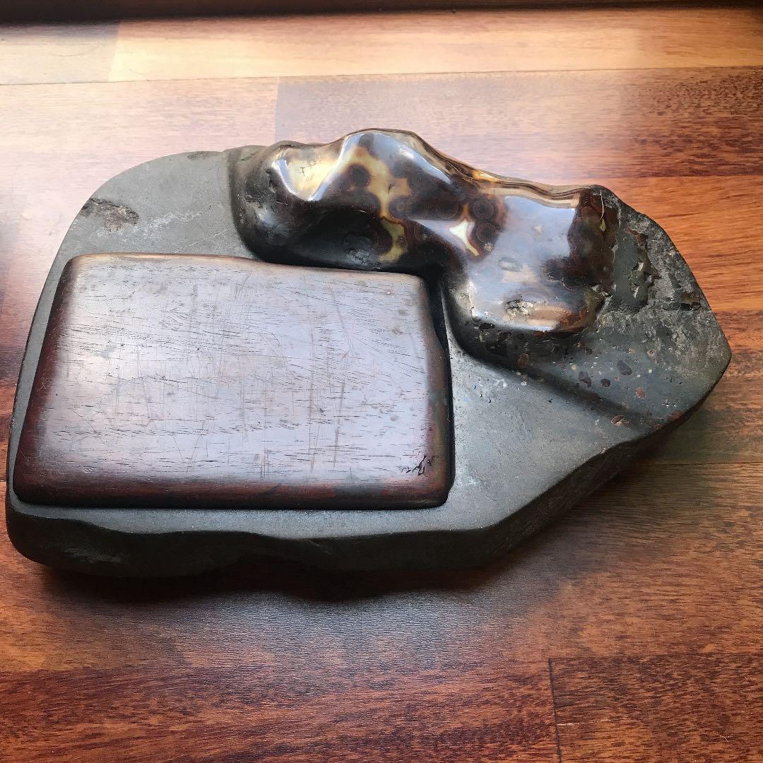 唐木蓋つき、古い硯