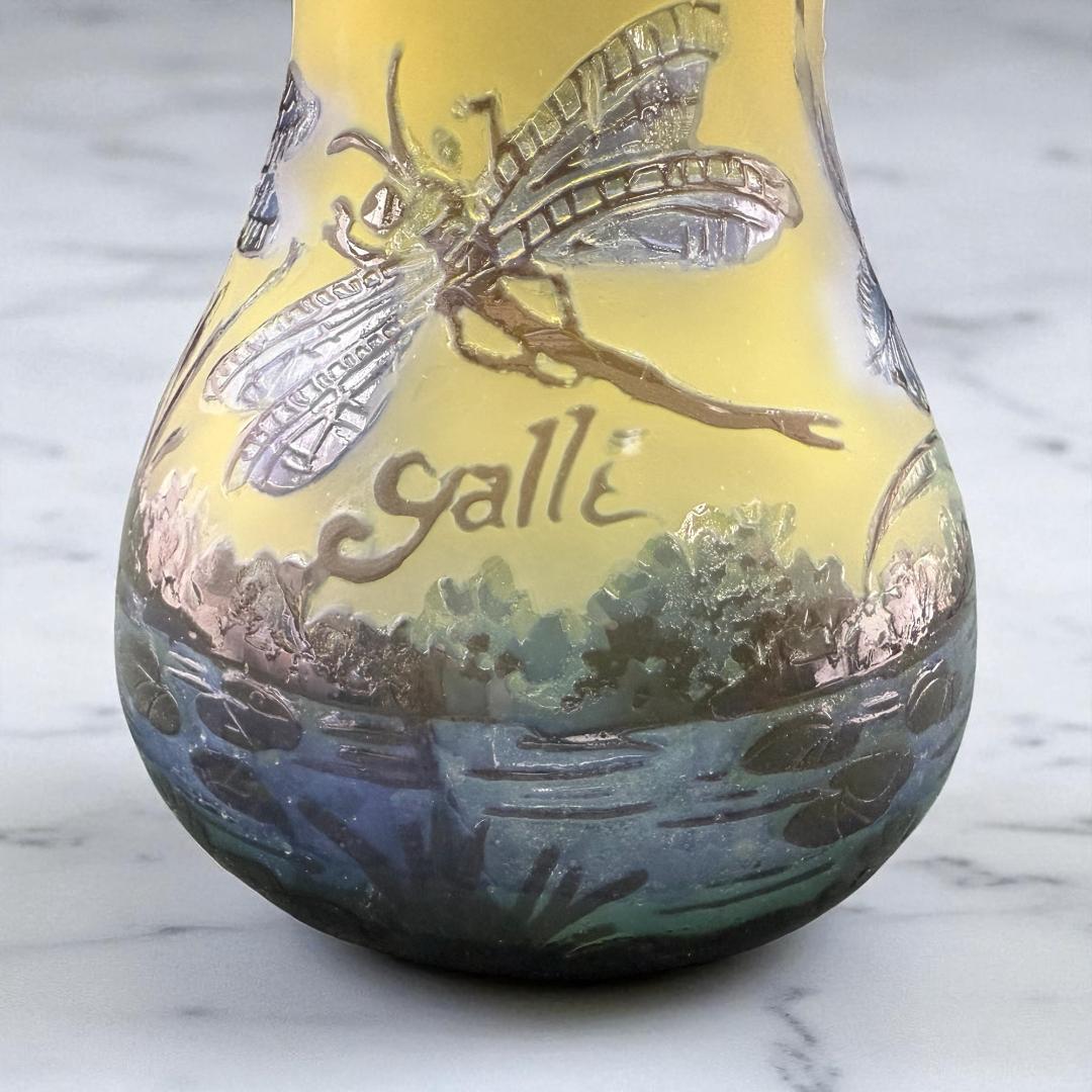 【証明書付】高さ23cm 幅19.5cm エミールガレ ランプ カメオ彫