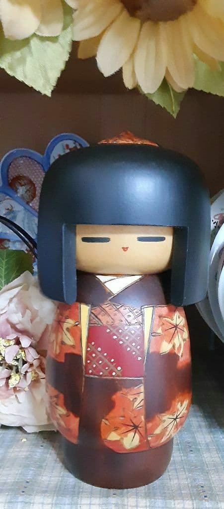 美品✨創作こけし(大)☘️民芸品 こけし☘️紅葉もみじ