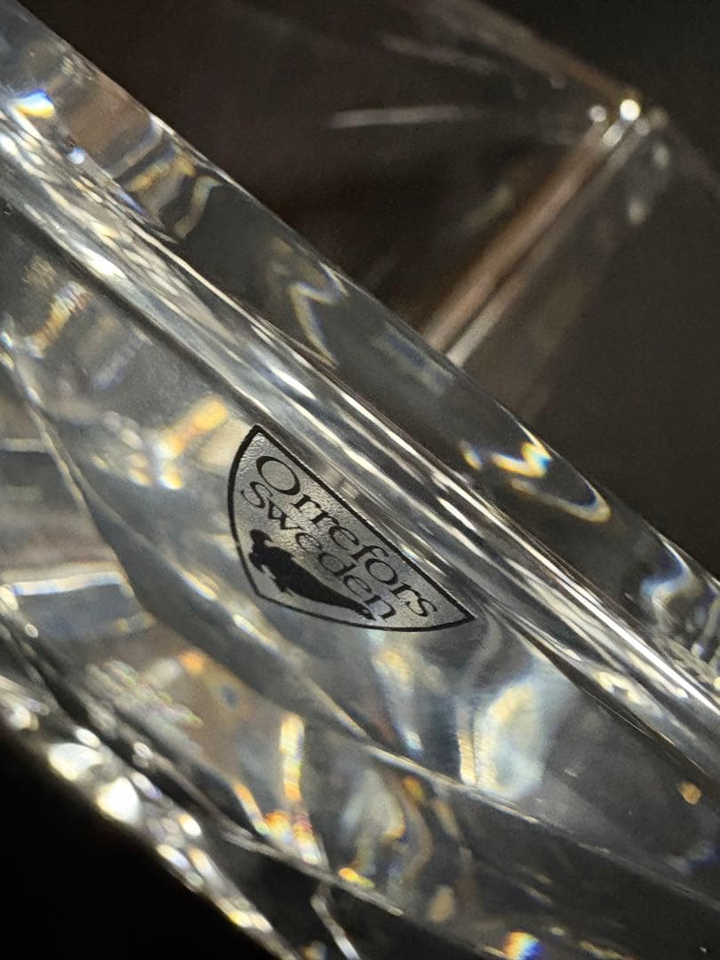 【希少】Orrefors オレフォス SKF 100周年記念 クリスタルオブジェ