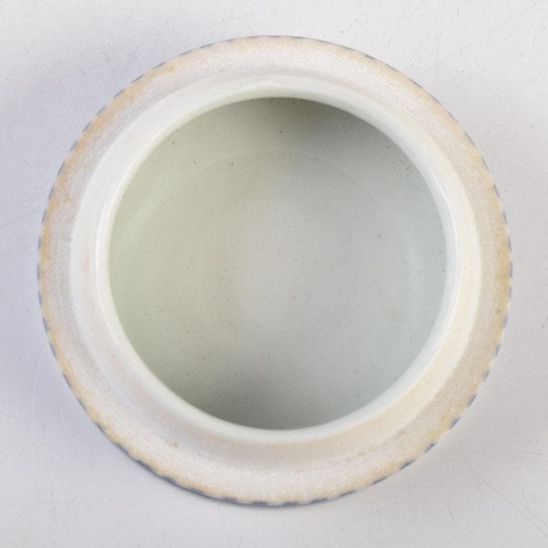 九谷焼　九谷清々軒　矢口永寿造　染付　花文　鐘香合　共箱　V　R9194