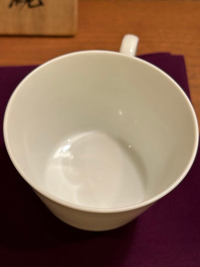 人間国宝 十四代 柿右衛門 本人作 濁手 撫子文 珈琲碗 カップ&ソーサー