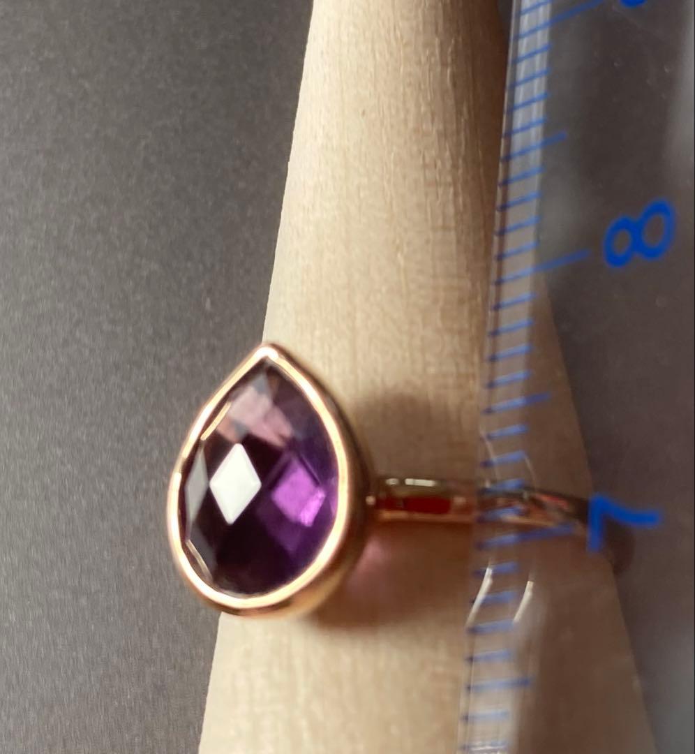 ネ*コ様 TAKANO ティアドロップリング　K18ピンクゴールド　アメジスト