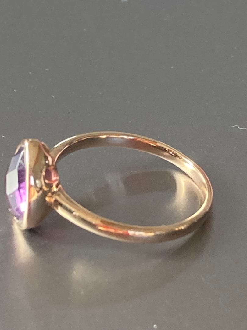 ネ*コ様 TAKANO ティアドロップリング　K18ピンクゴールド　アメジスト