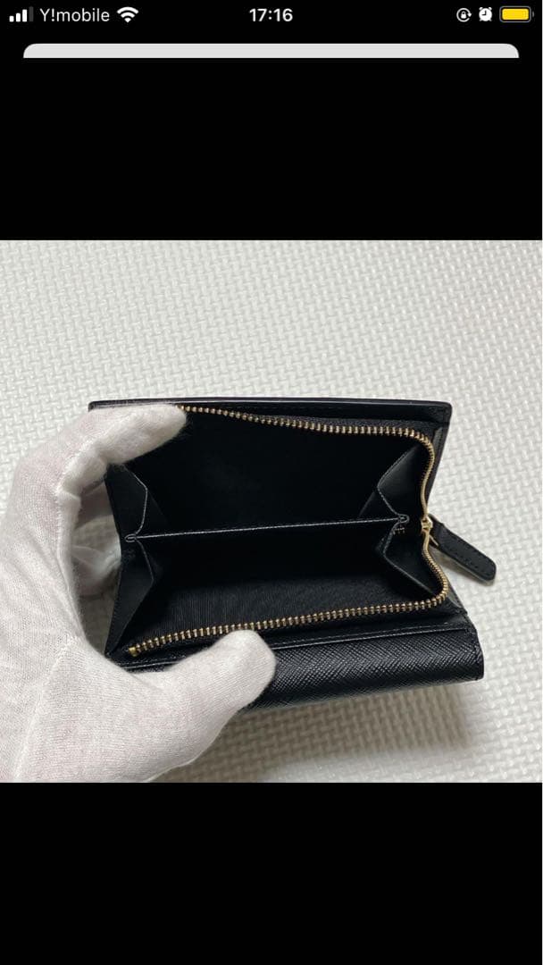 未使用　agnes b. アニエスベー レザー三つ折り財布　ブラック　黒