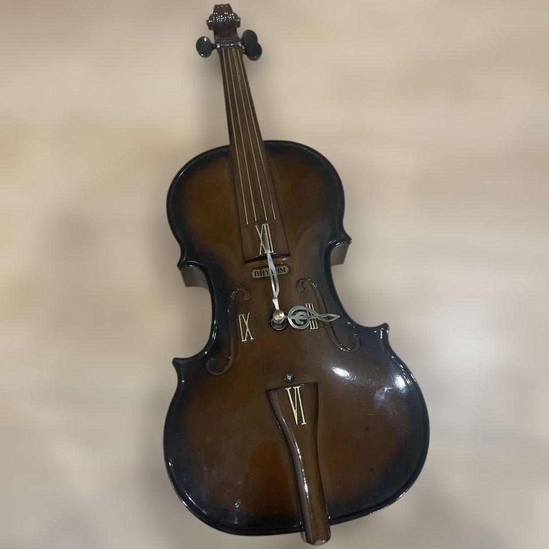 RHYTHM バイオリン型 時計 4MHA03RH リズム時計