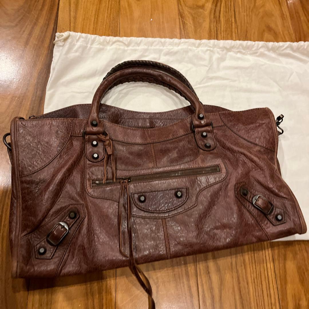 Balenciaga ブラウンレザー ハンドバッグ