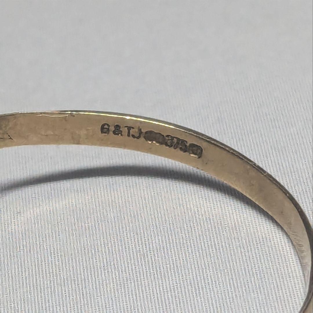 【Vintage】シグネットリング 印台９金 Gold ゴールド 英国製17号