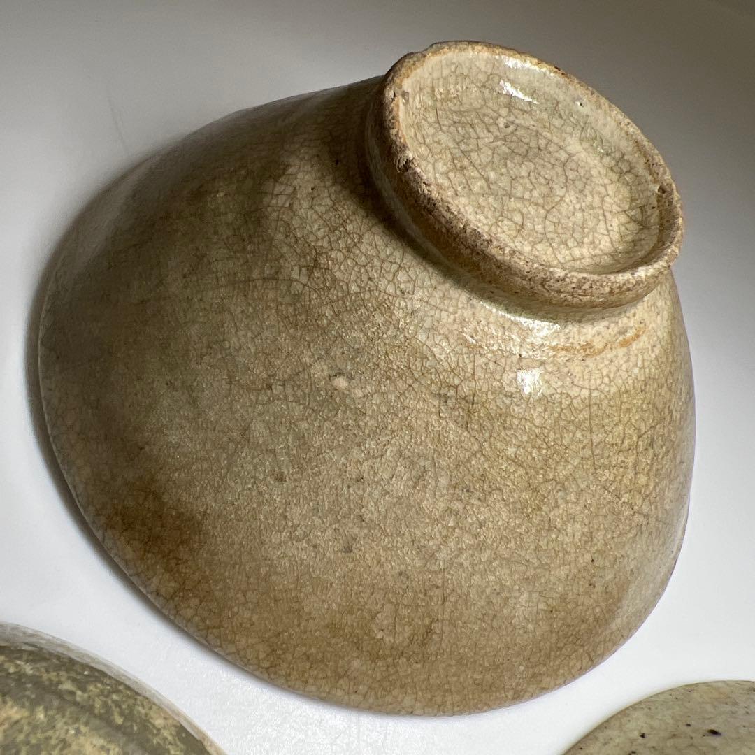 16~19世紀　高麗青磁皿、茶碗3客　東Y7-0806① トヒコ