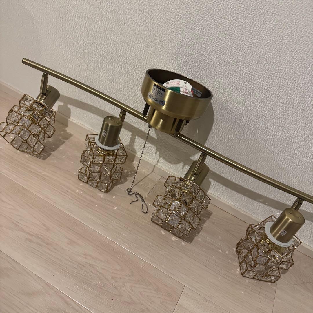 シーリングライト シャンデリア ガラス クリスタル リモコン付き アンティーク