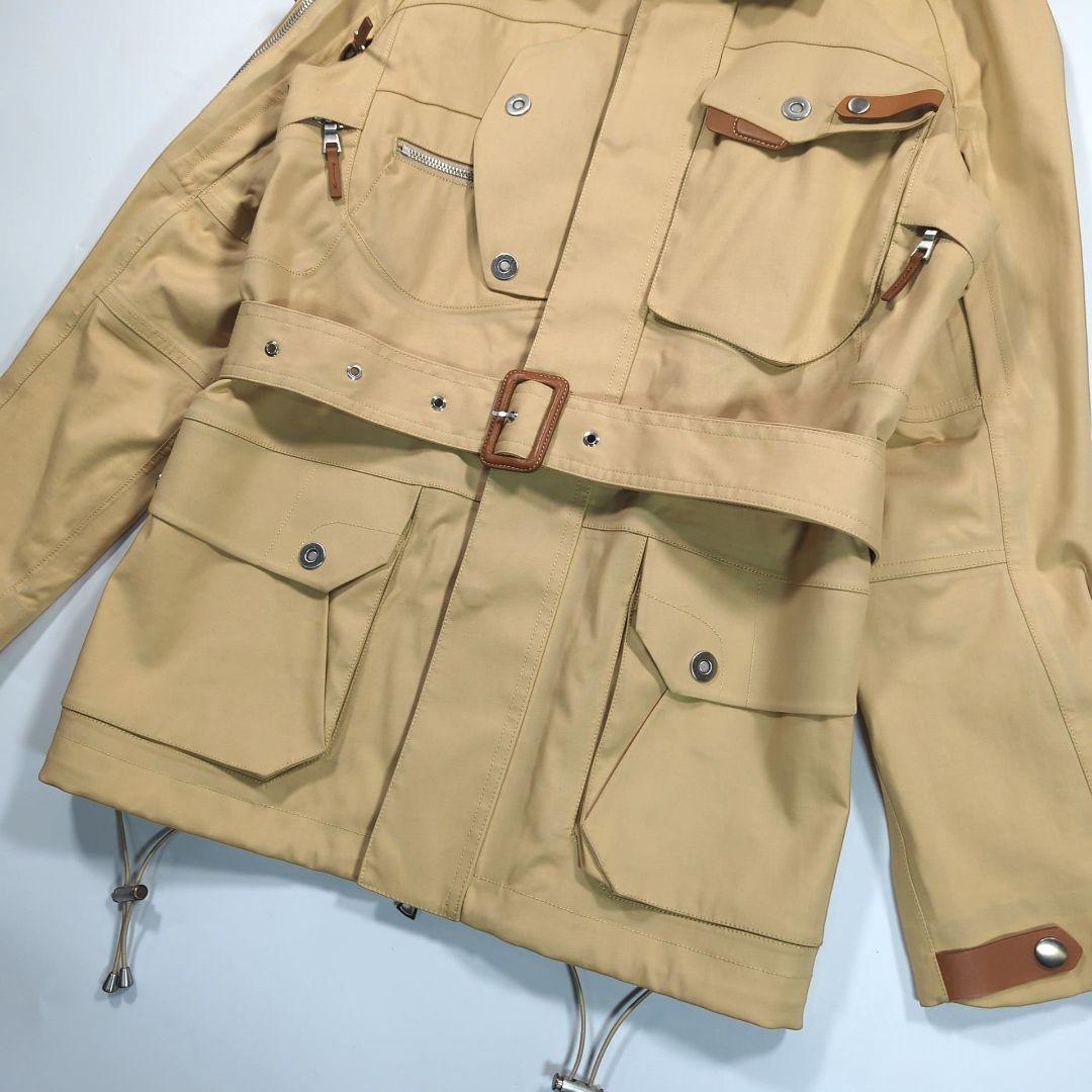 美品.ラルフローレン サファリジャケット 牛革レザー ベージュ ベルト付き