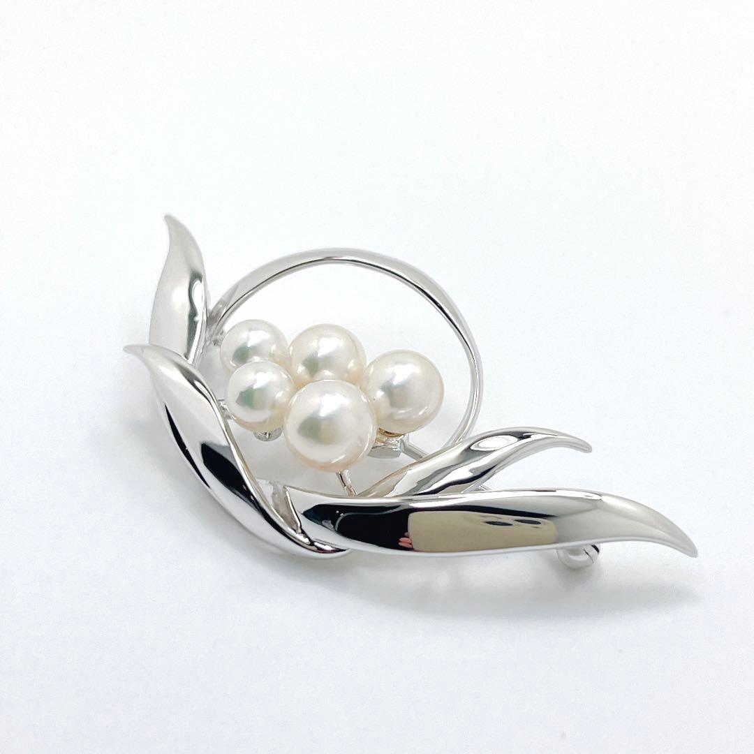 【未使用品】✨MIKIMOTO ミキモト アコヤパール　ブローチ　リーフ