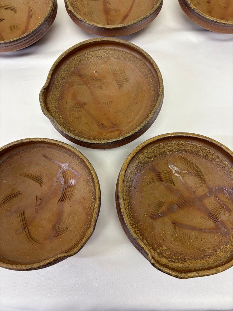 備前焼　中村真　片口　六客揃　共箱　共布