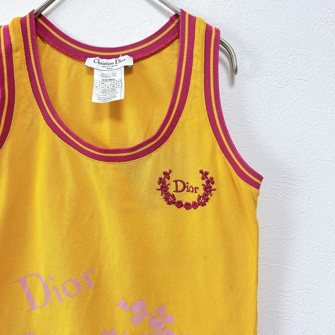 クリスチャンディオール タンクトップ ノースリーブ イタリア製 コットン100%