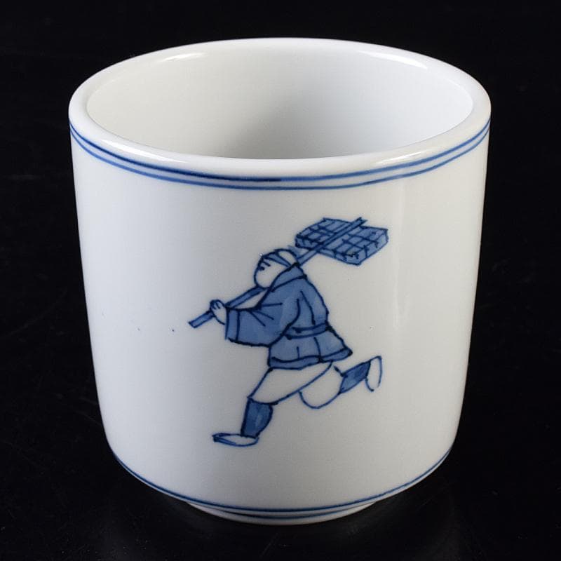 茶道具　西村徳泉造　染付　飛脚絵　火入　共布共箱　V　R8669