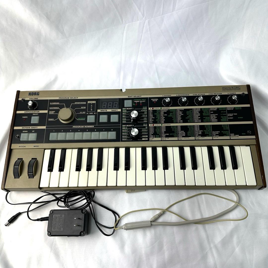 【美品】micro KORG シンセサイザー 37鍵 純正アダプター マイク付属