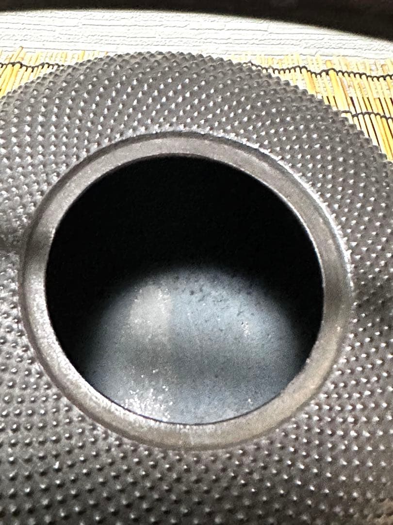 新品、供箱等付属品付　南部藤枝工房　藤枝　昌行作　１２型アラレ　南部鉄瓶