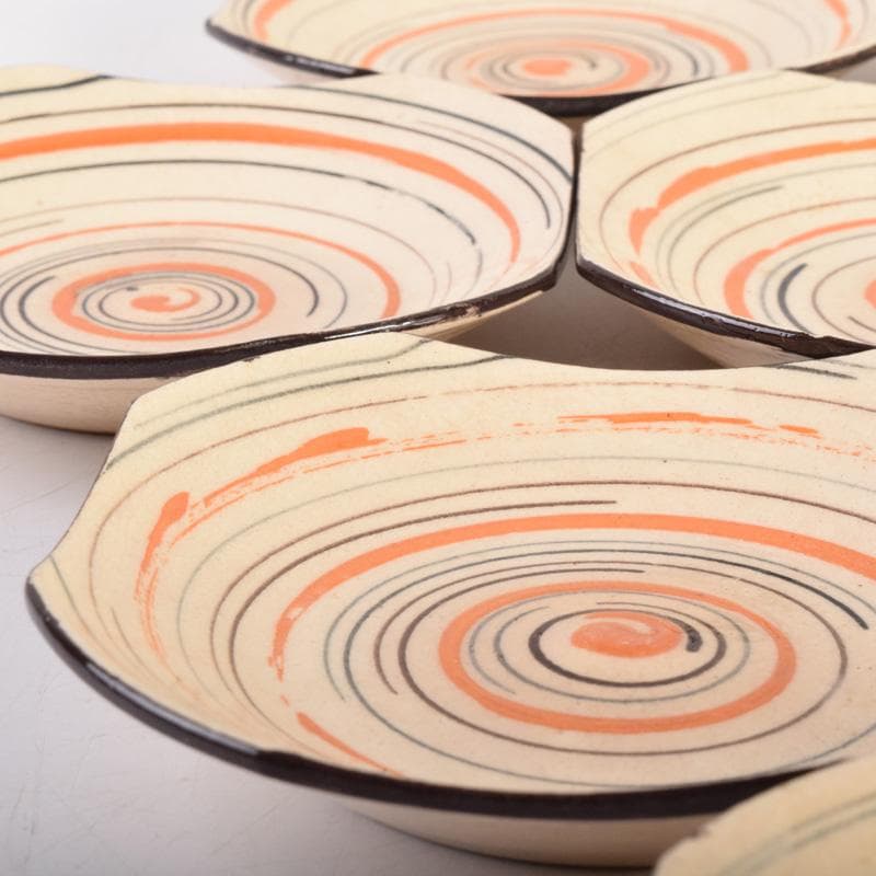 和食器　渦巻文　八角皿　八客　時代箱　C　7941